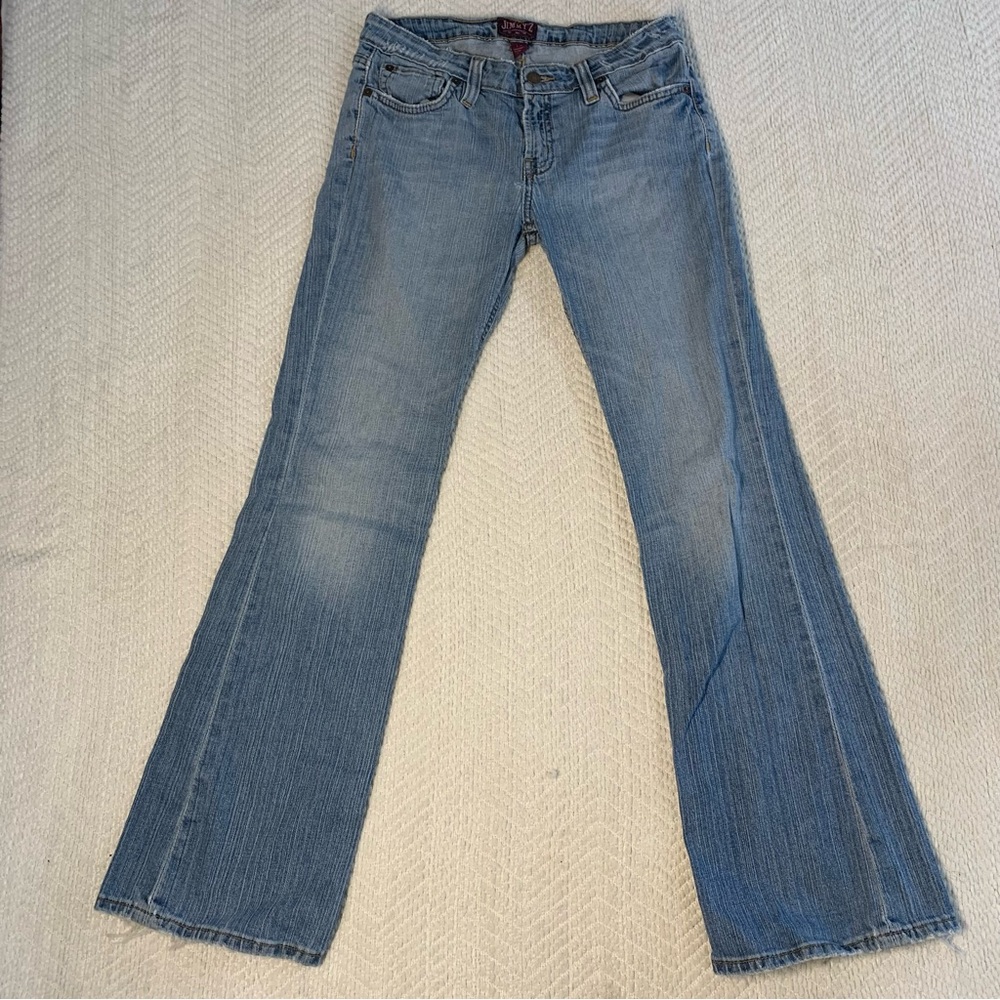 Jimmy’s Vintage Women’s Bootcut Jeans 7/8 Classic Denim Rhinestone Pockets Y2K